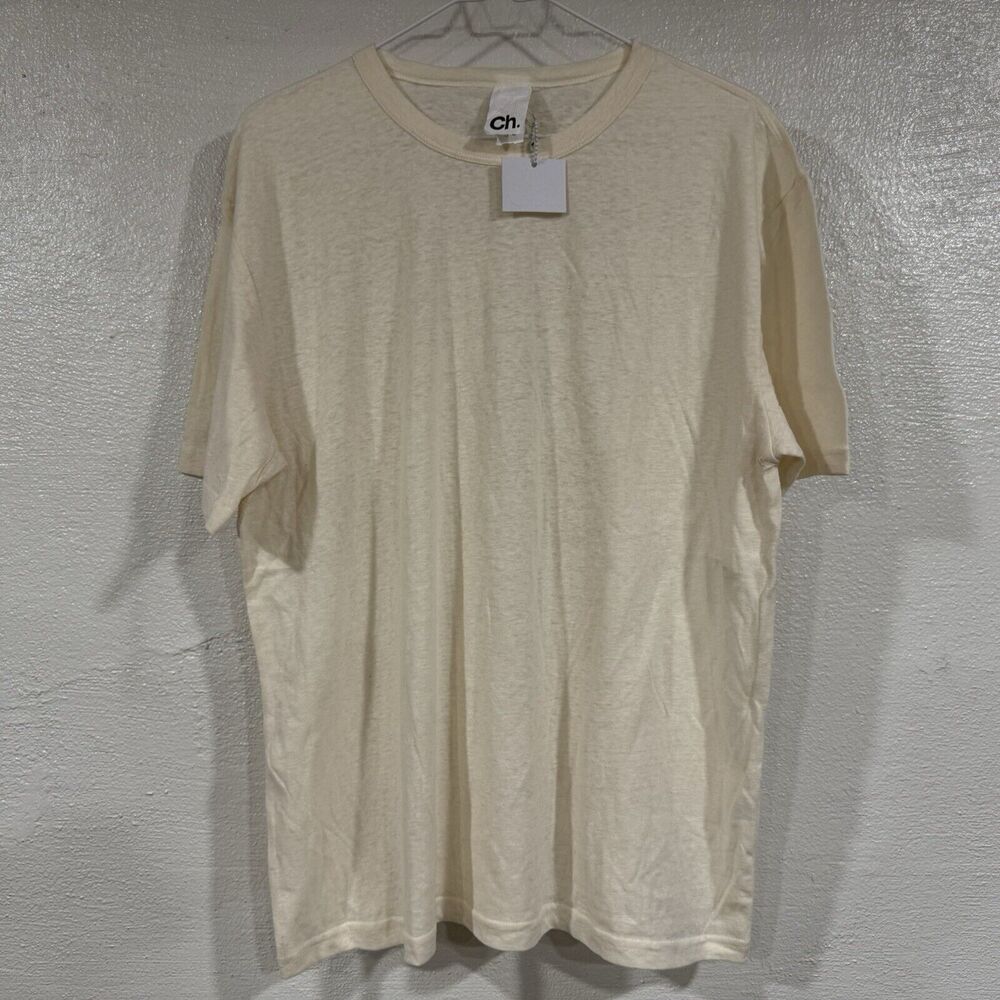 Ch. Carolina Herrera Mens Essential Oversized T Shirt Size Small Beige Crème